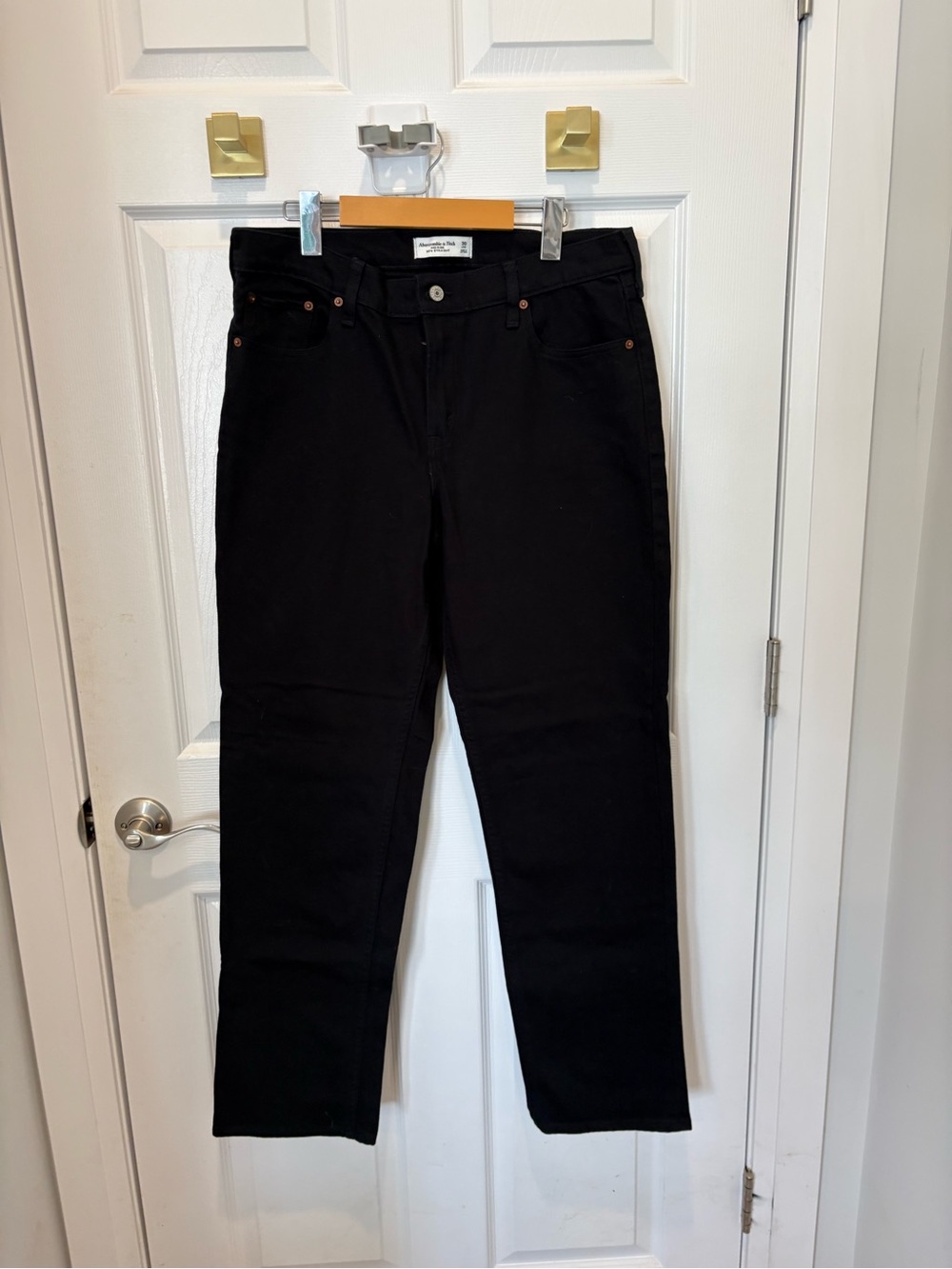 Abercrombie And Fitch Women's Black High-Rise Straight Jeans #1355
